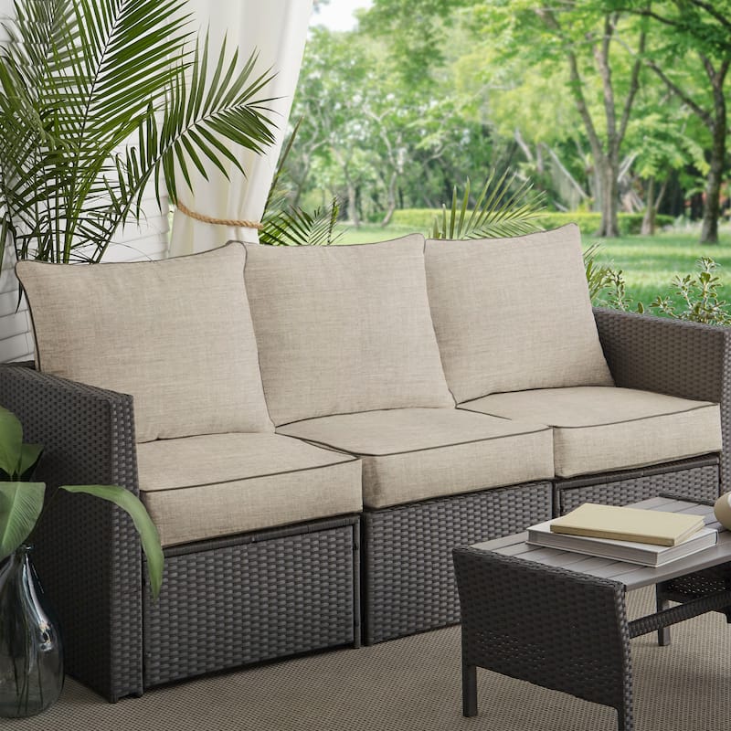 Sorra Home Sunbrella Outdoor Deep Seating Sofa Pillow and Cushion Set