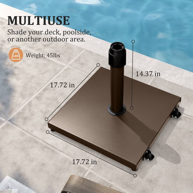 Pellebant Outdoor Market Umbrella Base Stand with Wheels