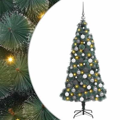 vidaXL Artificial Pre-lit Christmas Tree with Ball Set and Pinecones Xmas Tree