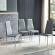 preview thumbnail 3 of 31, Grondin Modern Minimalist Style Upholstered Dining Chair Set with High Density Sponge Padded and Chrome Metal Legs Grey Faux Leather - Set of 4 - Set of 4