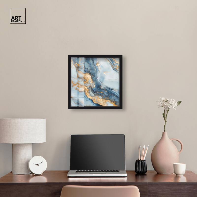 Golden Cloud Marble Shadowbox by Art Remedy