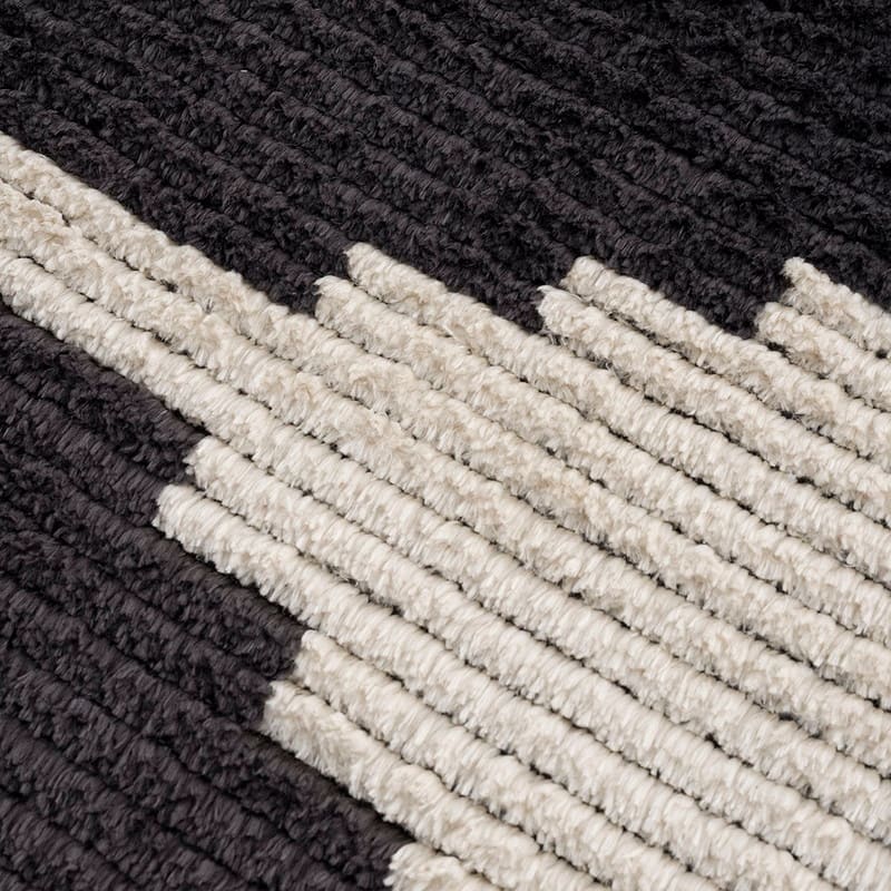 Black & Ivory Modern Area Rug - 6'x9'