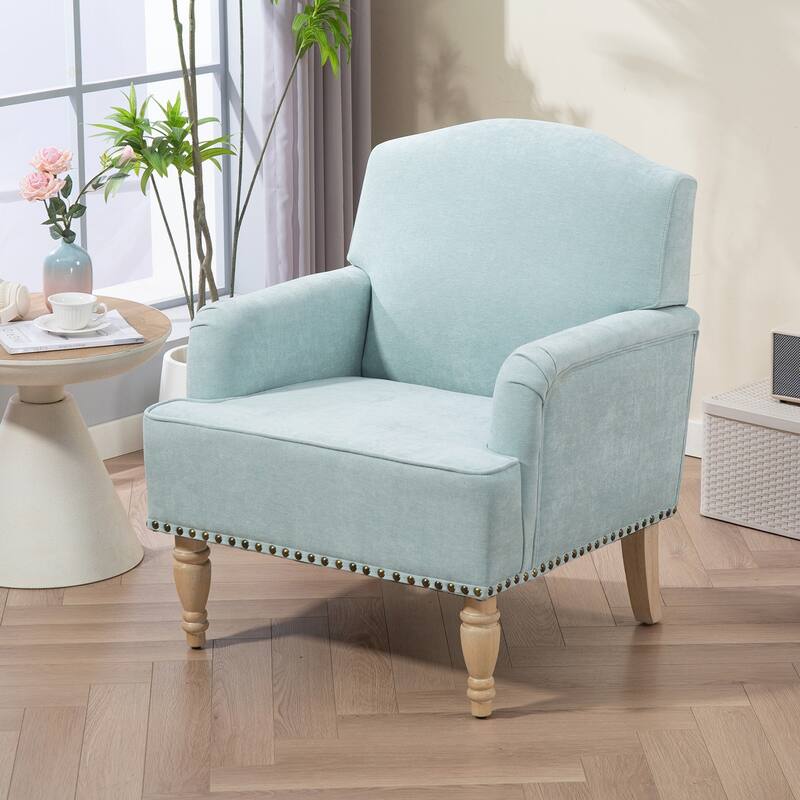 Comfortable Upholstered Armchair with Sturdy Wooden Frame