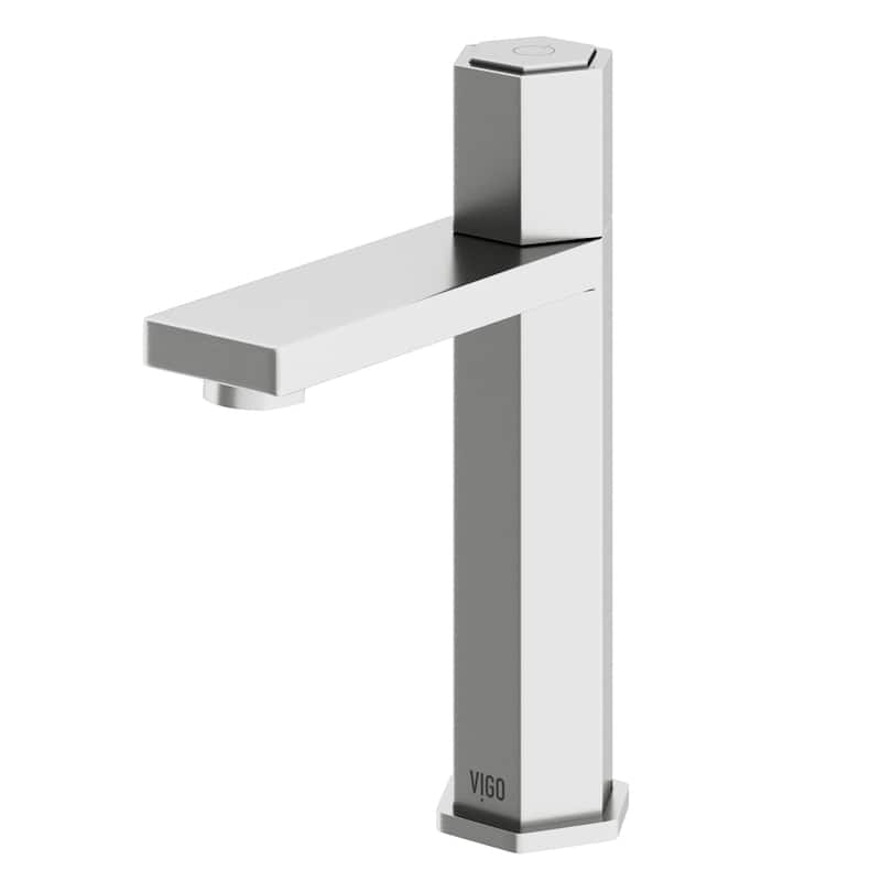 VIGO Nova 8" H Button Operated Single Hole Bathroom Faucet