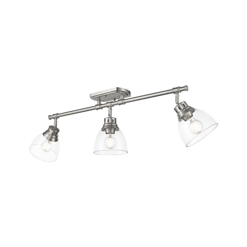 Yep by Golden Lighting Duncan 3-light Semi-Flush Mount in Pewter and Clear Glass - 3-Light Semi-flush