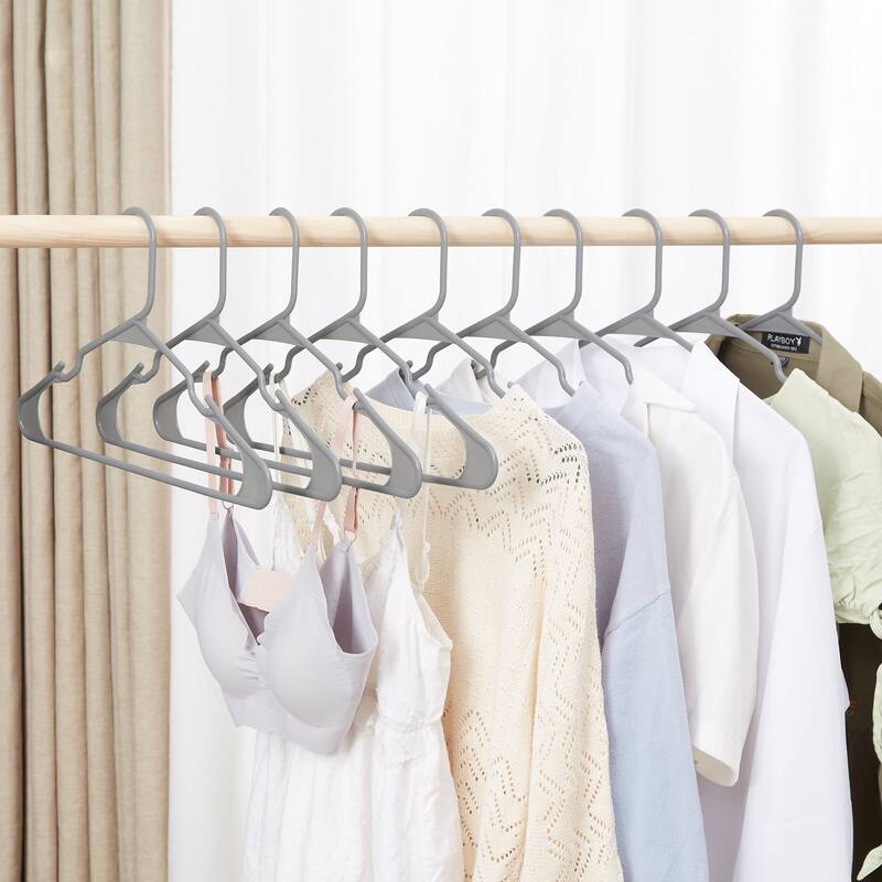 VECELO Plastic Adult Hangers Holds Up To 10 Lbs(25/50 Packs Option), Clothes Hangers
