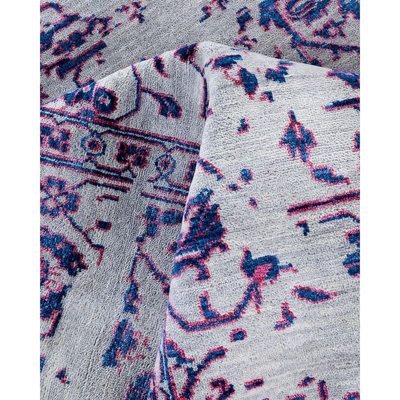 Ikat One-of-a-Kind Hand-Knotted Area Rug, Gray - 9' 1" x 12' 1"
