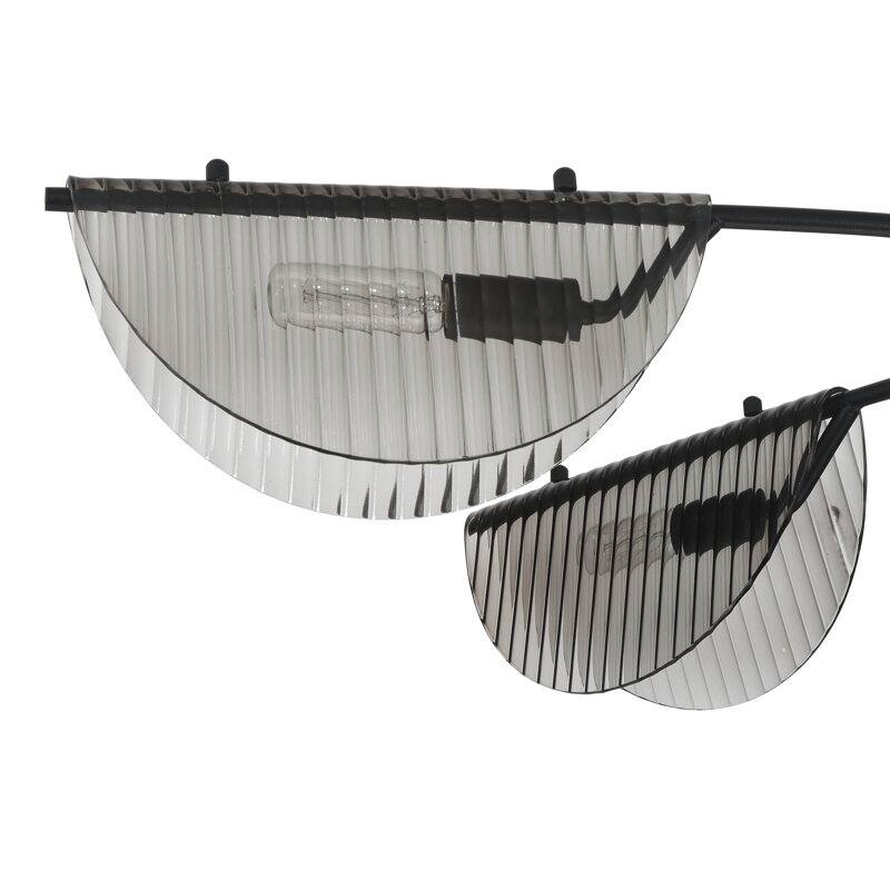 Acroma - 6 Light Black Steel & Glass Dimmable Linear Chandelier