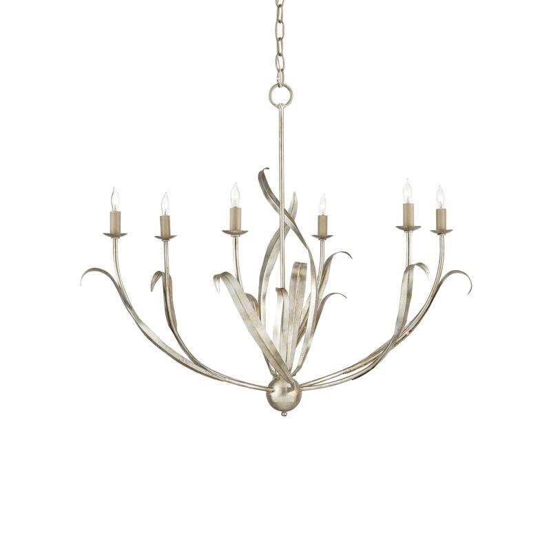 Currey & Company Menefee Silver Chandelier - 28"h x 32"dia