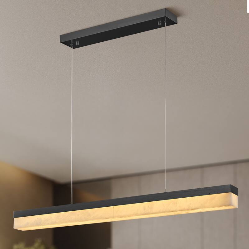 KAYLA Alabaster Pendant Light 1200 - 1800 Matte Black/Gold - 47.2in - Black