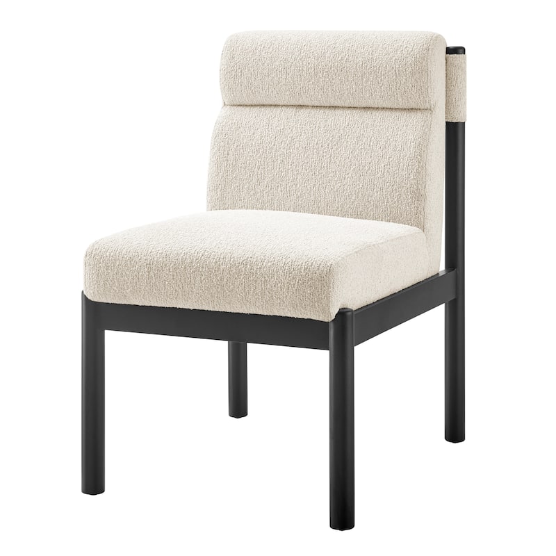 NPD Furniture Micah Boucle Dining Side Chair - Palladian Beige / Black Frame