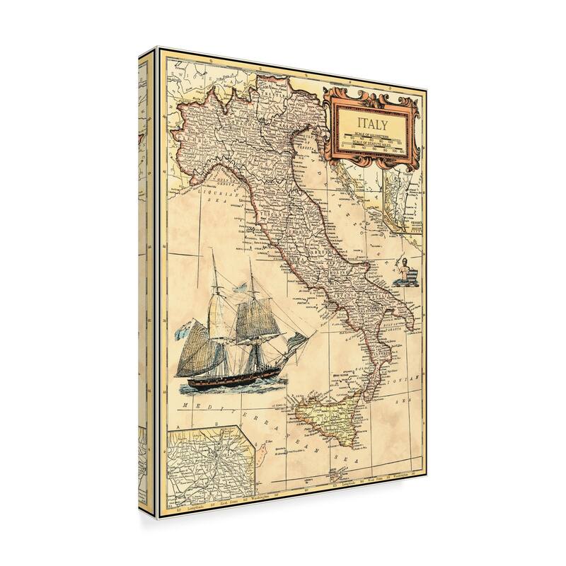 Vision Studio 'Italy Map' Canvas Art
