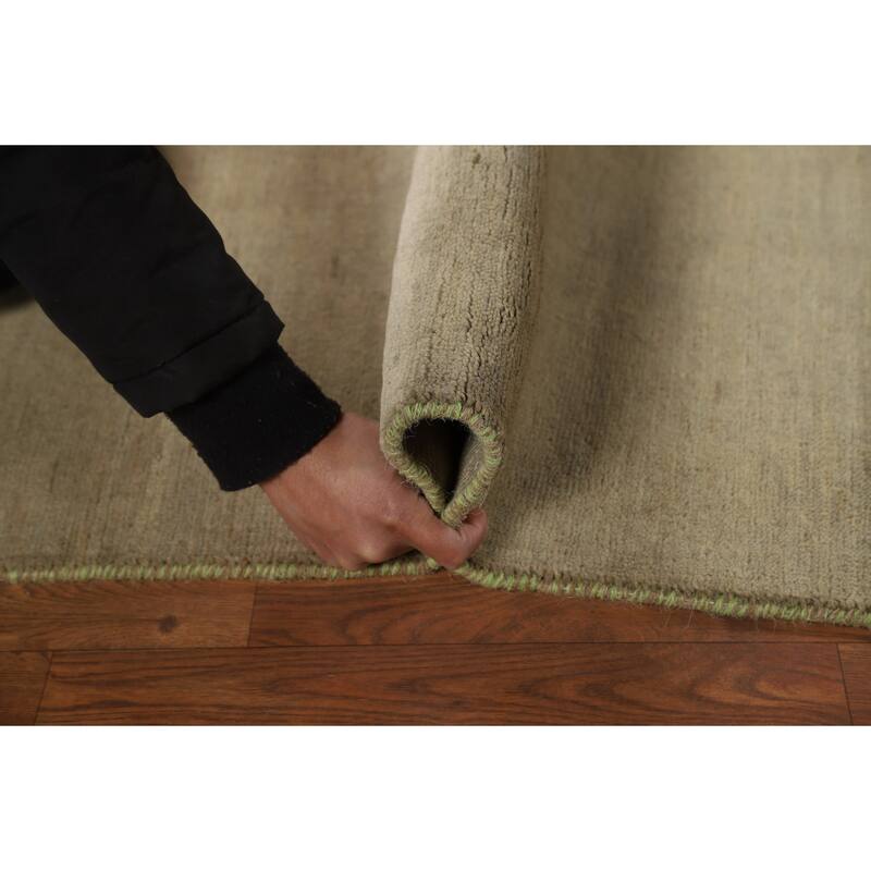 Gabbeh Modern Foyer Rug Beige Handmade Wool Carpet - 2'8"x 3'11"