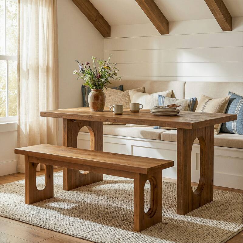 43-Inches Solid Wood Dining Bench for Kitchen / Dining Room / Entryway - 43.31" L x 13.78" W x 17.72" H