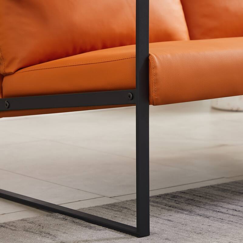 Homy Lin Living Room, Office or The Reception Area PVC Leather Accent arm Chair with Extra Thick Padded backrest