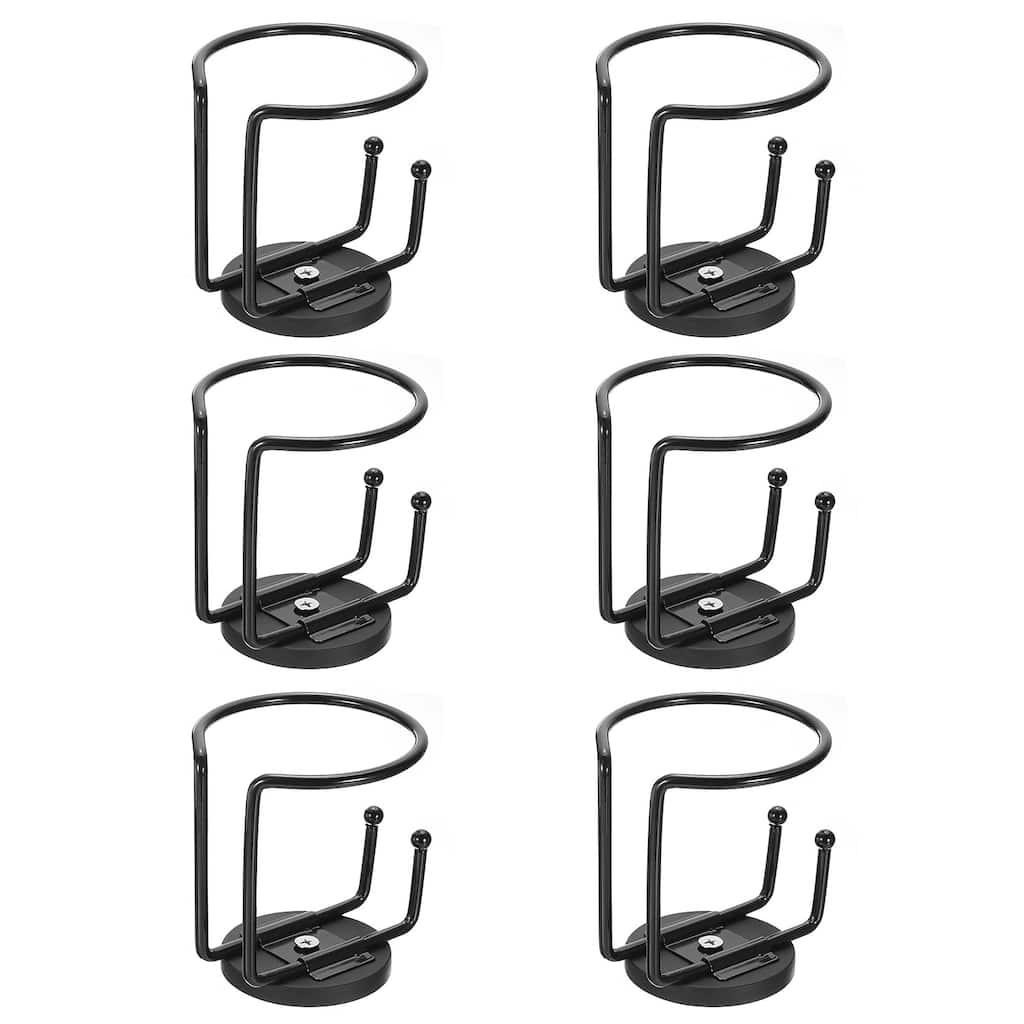 6pcs Magnetic Cup Holder Magnet Drink Holder, Vertical Surface Mounting - Black
