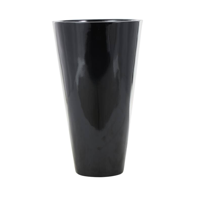 Black Fiberglass Minimalistic Floor Decorative Vase
