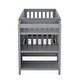 preview thumbnail 7 of 7, Gray Convertible Crib/Full Size Solid Wood Bed with Changing Table, Adjustable Height, 2-in-1 Nursery Bed