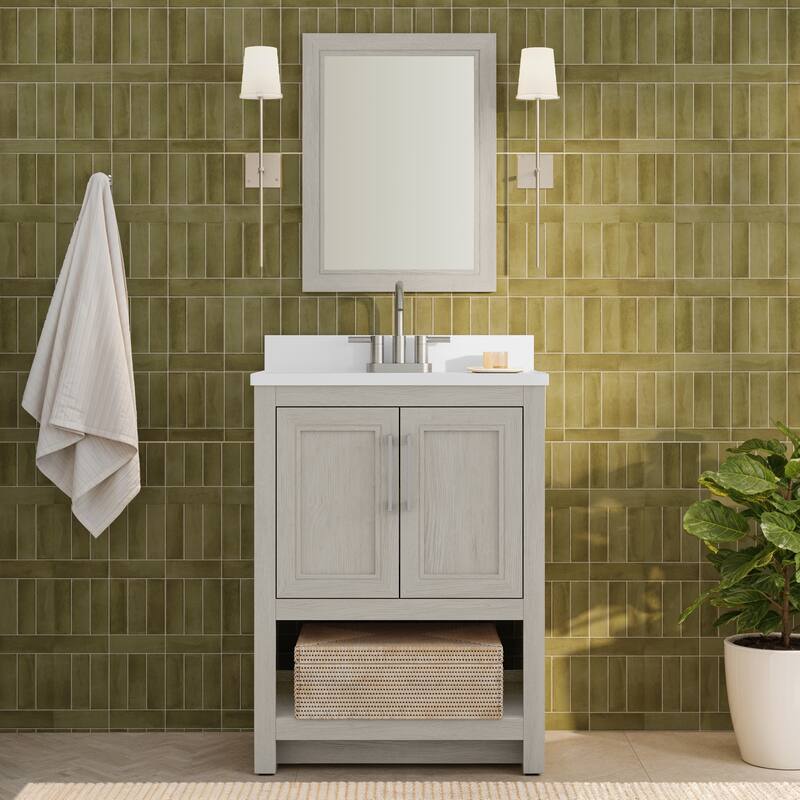 Linon Blakely Vanity with Mirror - 25" - Sandstone