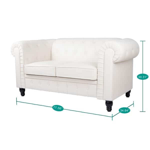 dimension image slide 0 of 6, Everett Chesterfield 3-Piece Sectional Sofa Set - Rolled Arms & Button Tufted Cushions (Available in Multiple Variations)