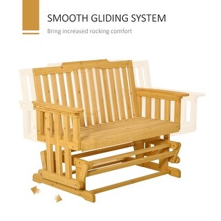 Person Patio Swing Glider Bench with Quick Drying Design and Wide Armrest