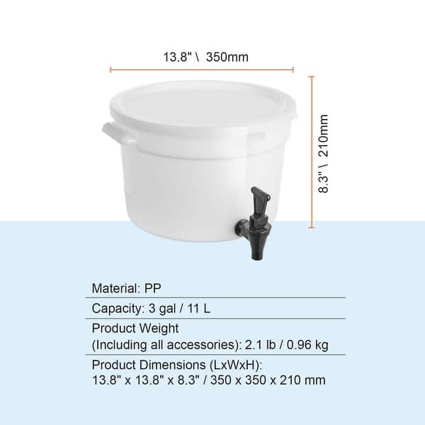 dimension image slide 1 of 2, Beverage Dispenser with Spigot and Lid, Iced Tea Lemonade Juice Water Dispenser