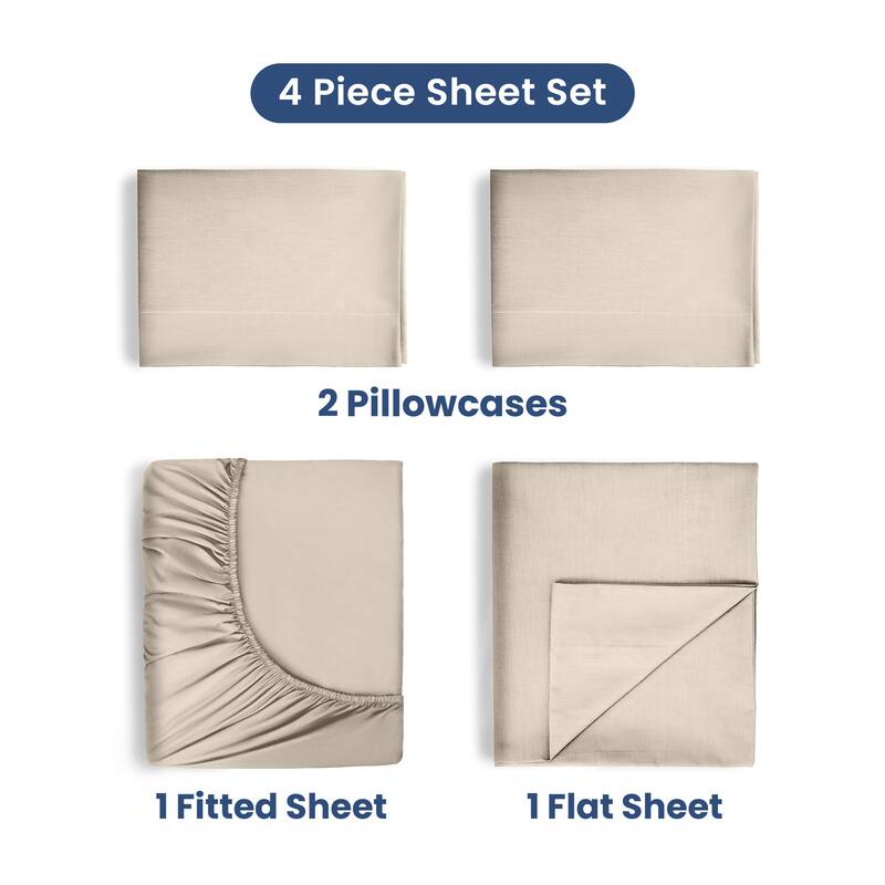 Martex 400 Thread Count Solid Sateen Cotton Sheet Set