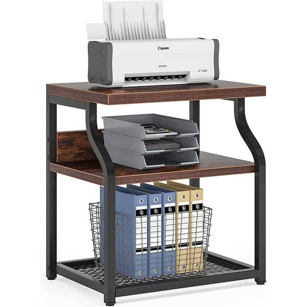 Home office Printer Stand with Storage ,3Shelf Home Printer Cart under desk shelf Bed Bath