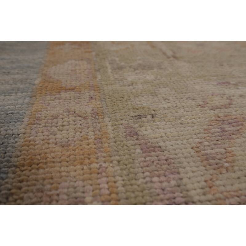 Blue Oushak Turkish Area Rug Handmade Vegetable Dye Wool Carpet - 7'10"x 10'0"