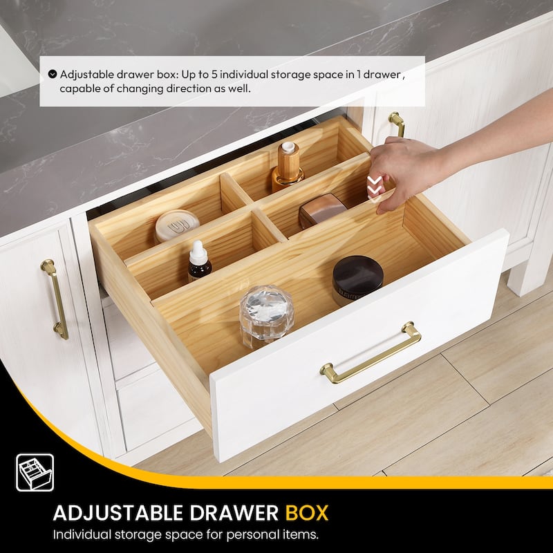 Leon 60 in. Double Bathroom Vanity with Composite Stone Top