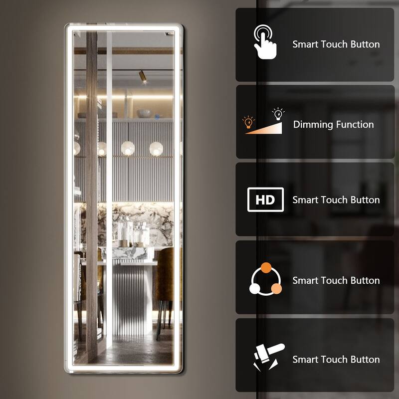 LED full-length mirror and adjustable touch sensor