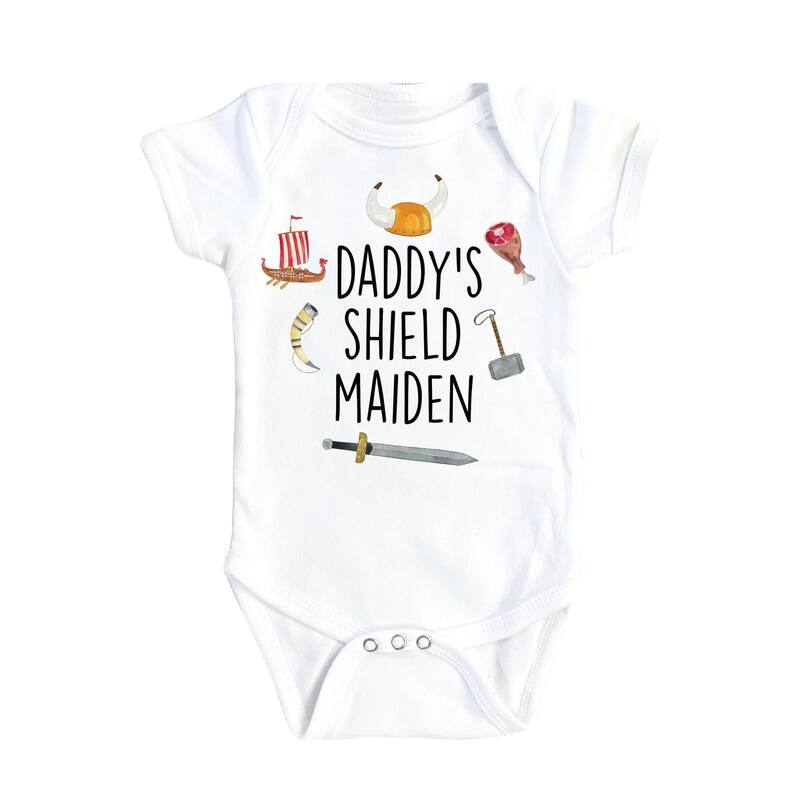 Viking Daddy - Baby Boy Girl Clothes Infant Bodysuit Funny Cute Newborn - White - Newborn