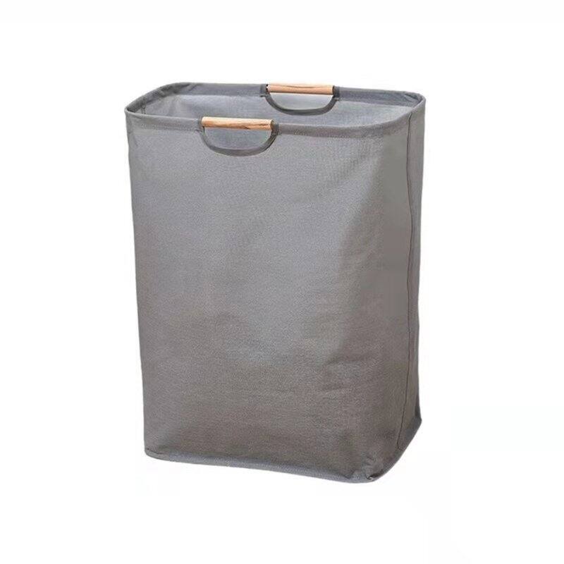 Wardrobe Storage Basket Laundry Organizer with Handles,Gray