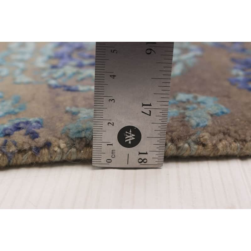 ECARPETGALLERY Hand-knotted Heritage Taupe Silk, Wool Rug - 8'0 x 10'0