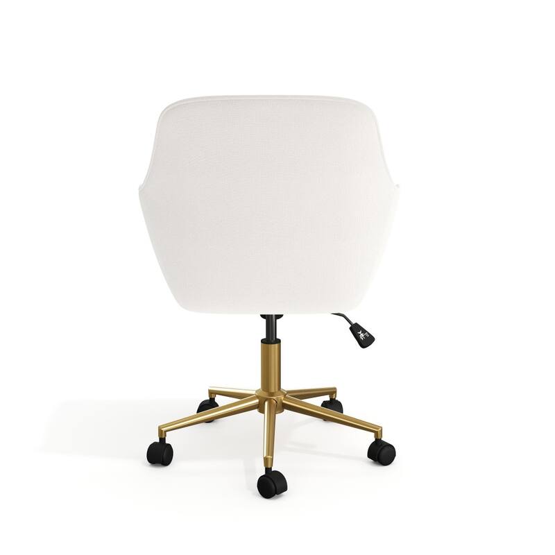 Martha Stewart Rayna Upholstered Swivel Office Chair with Metal Frame