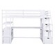 preview thumbnail 22 of 29, Wood Loft Bed Twin Size Full Size with Desk and Shelves Two Built-in Drawers Storage Staircase
