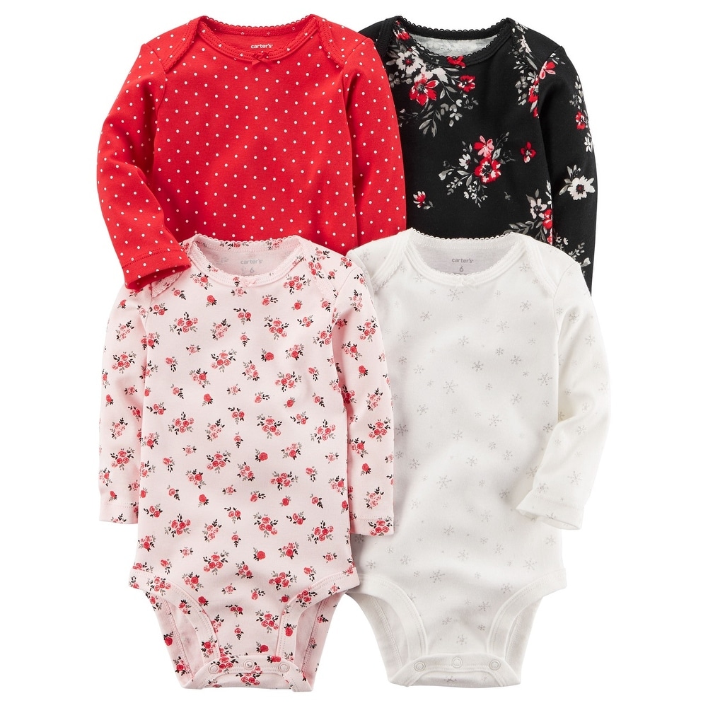 carters baby girl long sleeve onesies