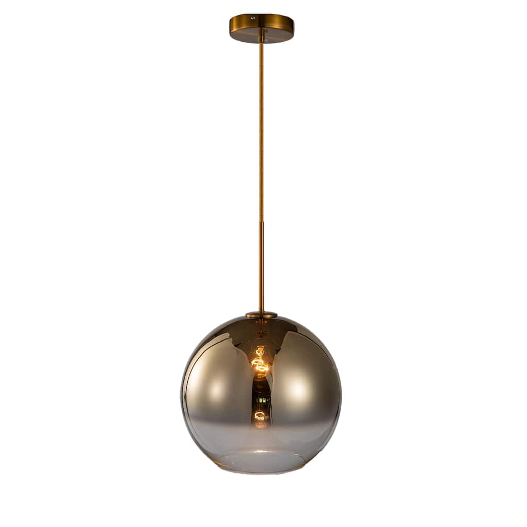 1-Light Gold Single Pendant With A Bronze Ombre Glass Shade