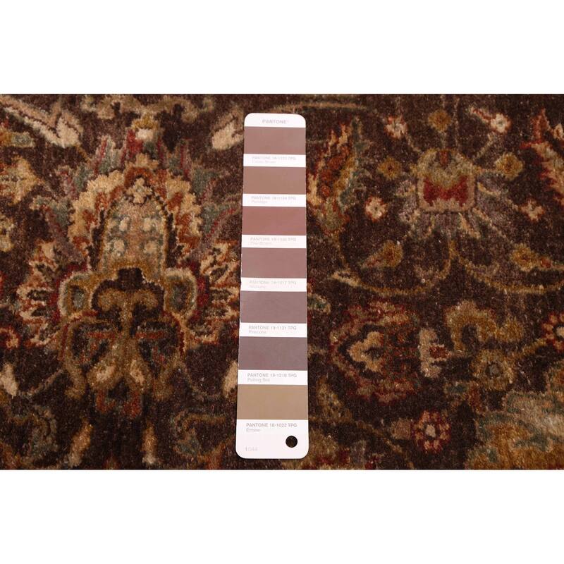 ECARPETGALLERY Hand-knotted Mirzapur Dark Brown Wool Rug - 2'8 x 9'10