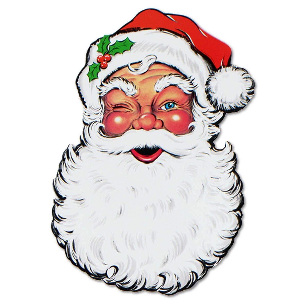 Shop Pack Of 12 Double Sided Traditional Santa Claus Face Cutout