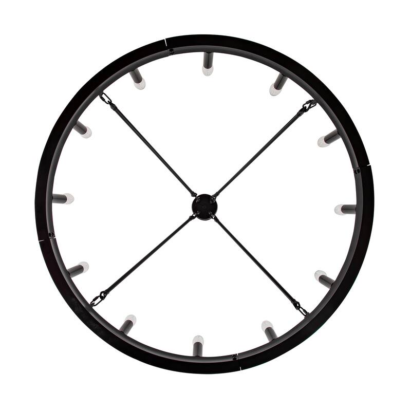 12-Light Wagon Wheel Chandelier, Vintage Ceiling Hanging Pendant Light Fixture