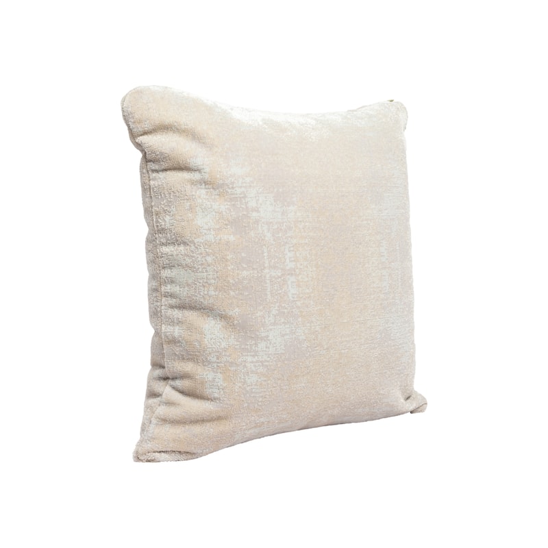 Handwoven Embroidered Abstract Square Throw Pillow - 18" - Beige and Gray