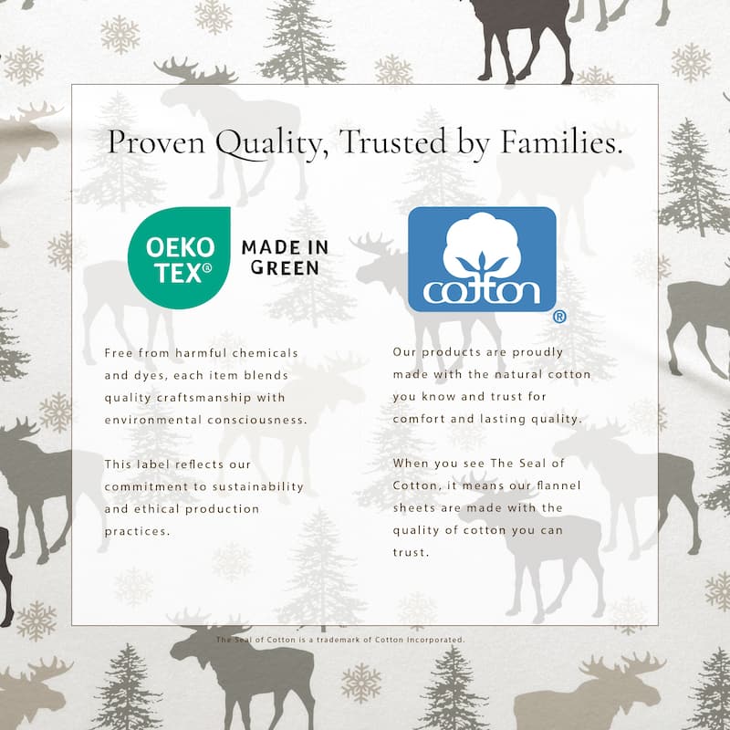 Linery & Co. Ultra-Soft Turkish Cotton Flannel Christmas Print Sheet Set
