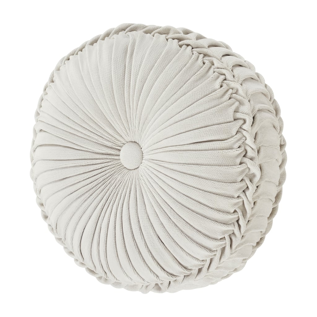 Five Queens Court Garrison Tufted Round Decorative Throw Pillow