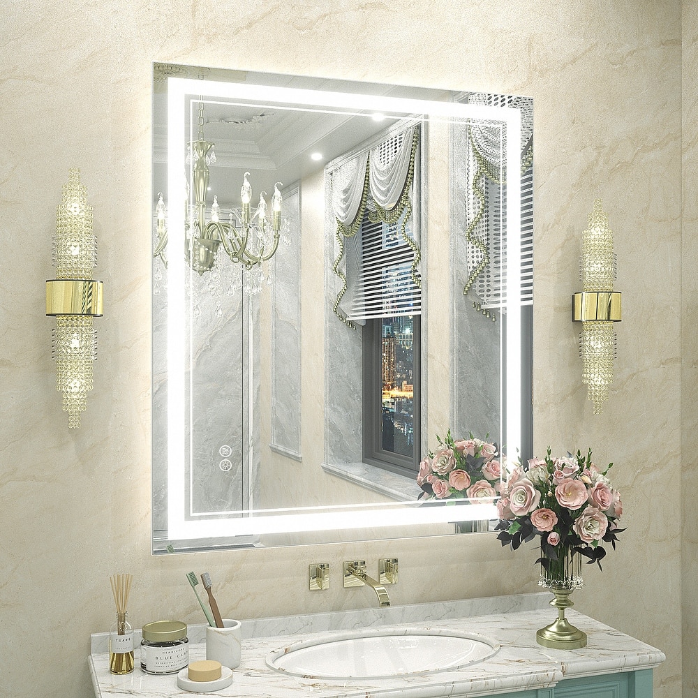 LED Bathroom Mirror with UL Listed, High Brightness, Anti-Fog, 3 Color Temperature, Dimmable