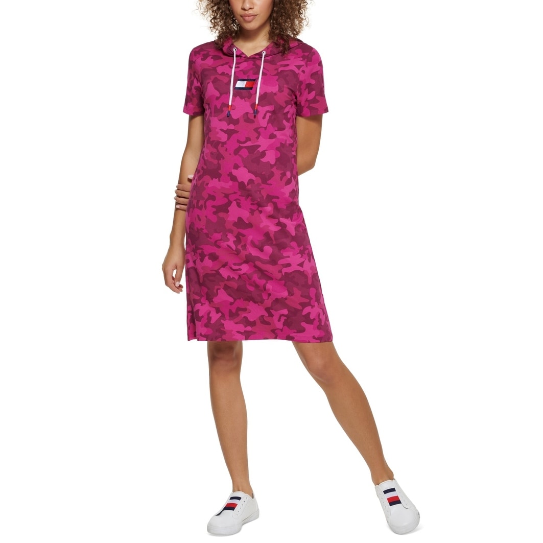 green emerald velvet dress Pink Camouflage Print Sleeveless Bodycon Dress main image 1
