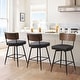 preview thumbnail 40 of 136, 26"/29" Faux Leather Swivel Counter/Bar Stools Set of 2/3 Set of 3 - Black - Counter Height