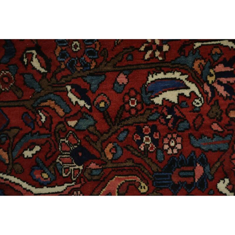 Hand Knotted Oriental 100% Wool Carpet Traditional Floral Red Bakhtiari Area Rug - 12' 2'' X 8' 6''