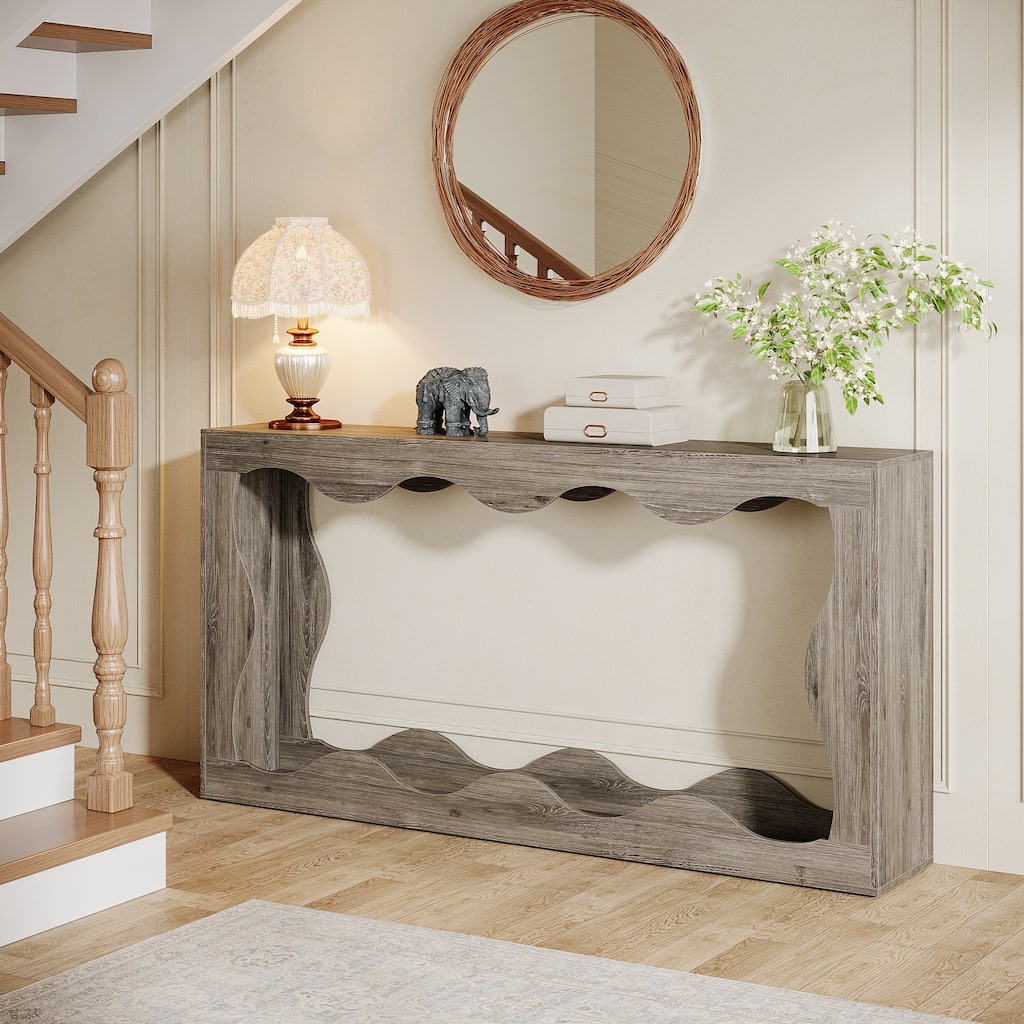 63-inch Rectangular Sofa Console Hallway Entrance Table for Entryway