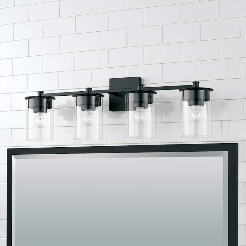 Mason 4-light Bath/ Vanity Fixture w/ Clear Glass